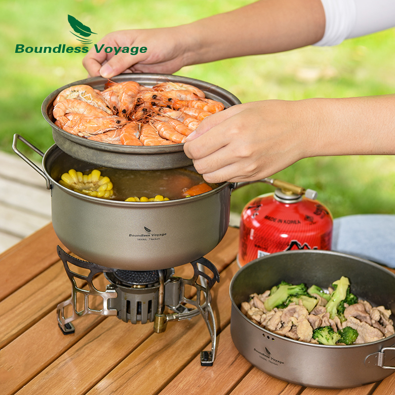 Camping Cooking Frying Pan - رحلة لا حدود لها التيتانيوم باخرة