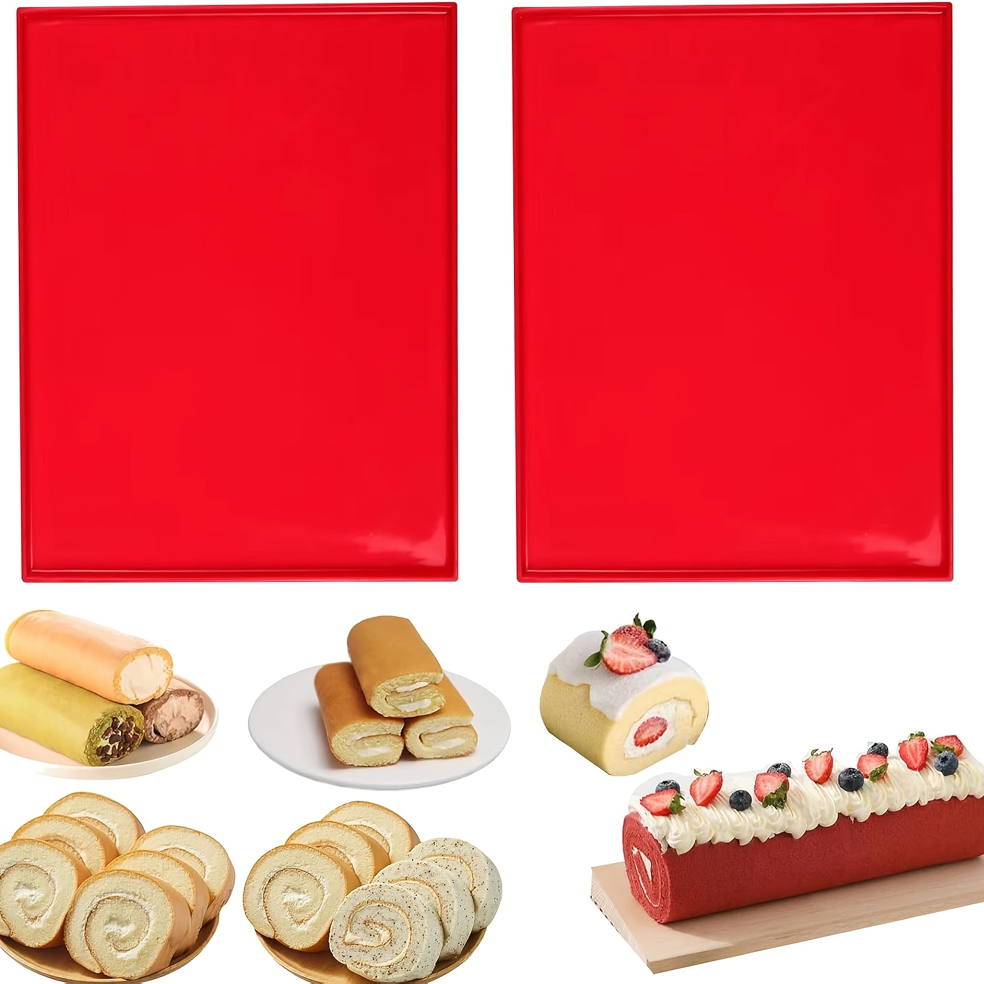 Camping Cooking Mat - 2 حصيرة سيليكون للخبز لصنع كعك
