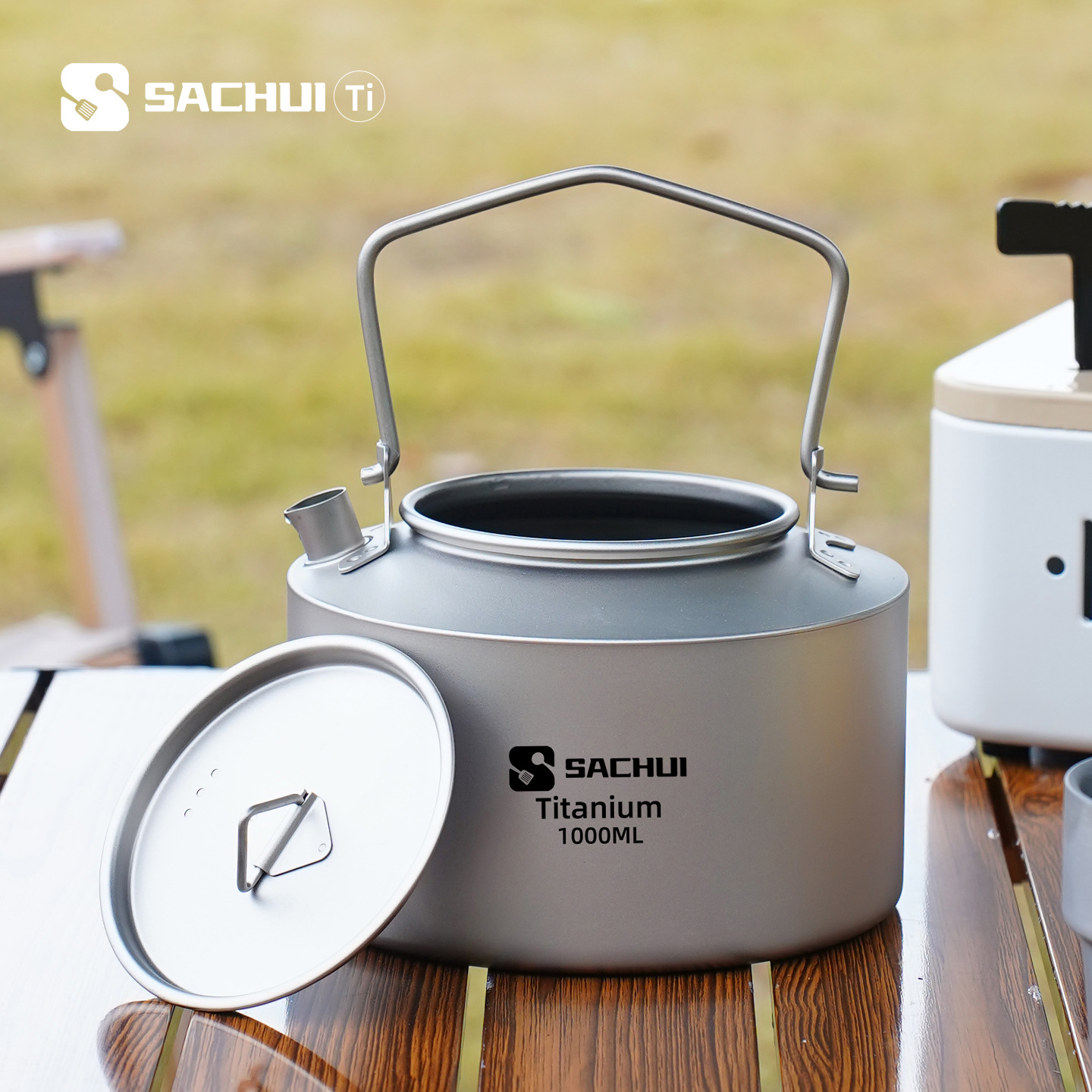 Camping Outdoor Cooking Set - إبريق من التيتانيوم النقي سعة 1000