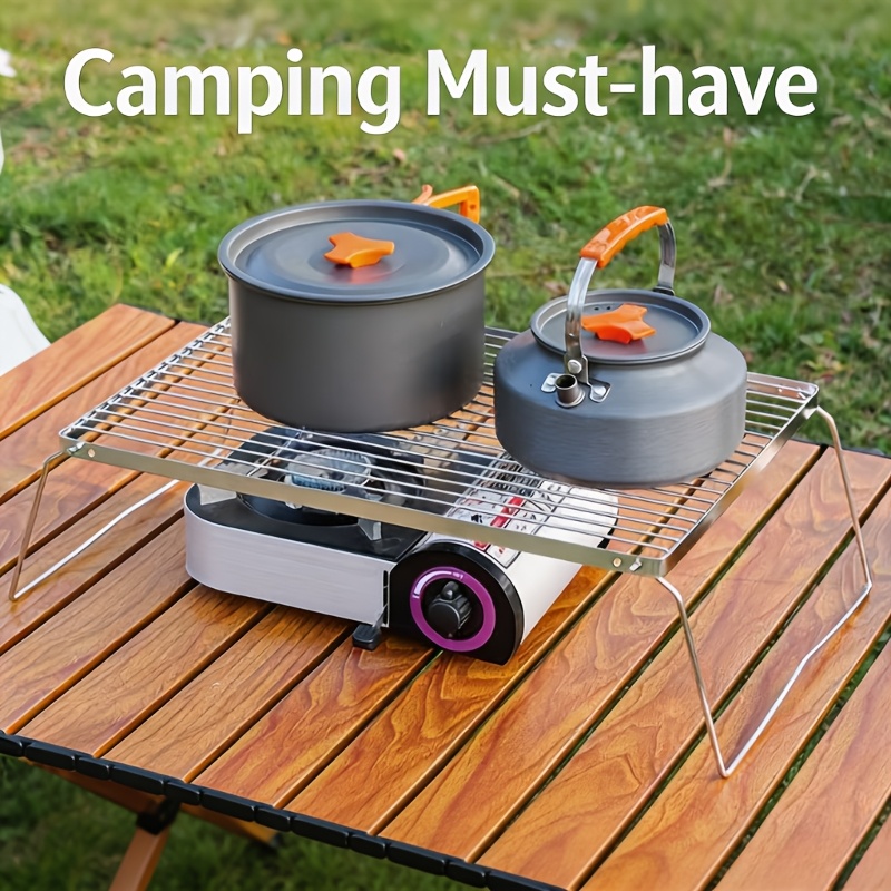 Camping Cooking Griddle - حامل نار قابل للطي من الستانلس