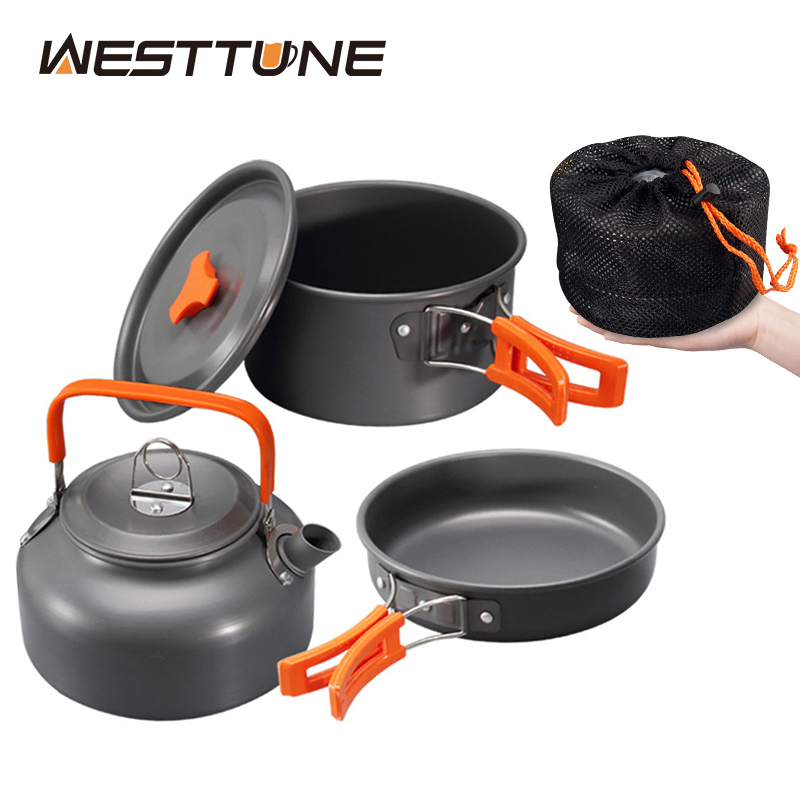 Camping Cooking Gadgets - WESTTUNE التخييم طقم حلل استانلس ستيل
