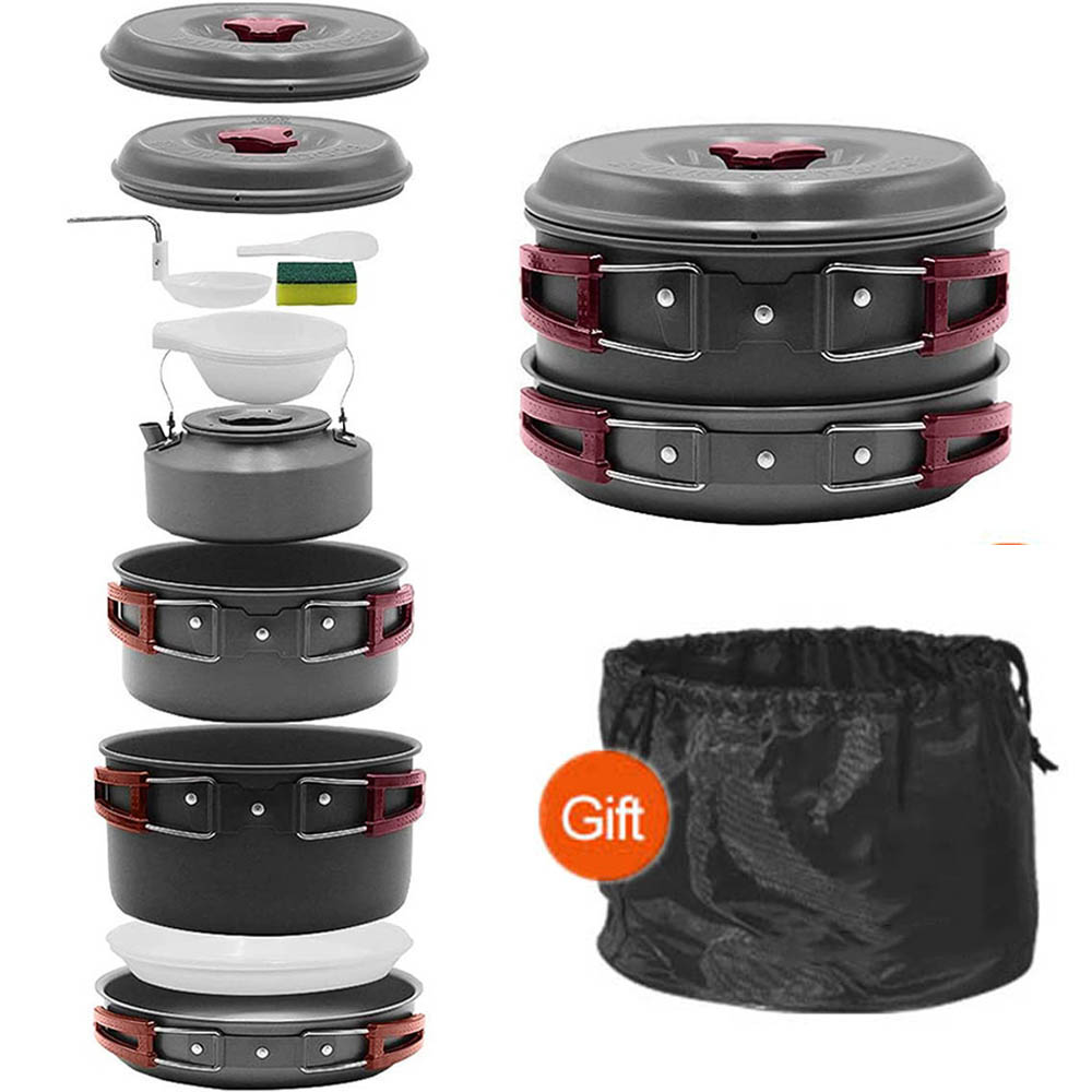 Camping Cooking Frying Pan - مجموعة طهي محمولة خارجية لـ 3-4