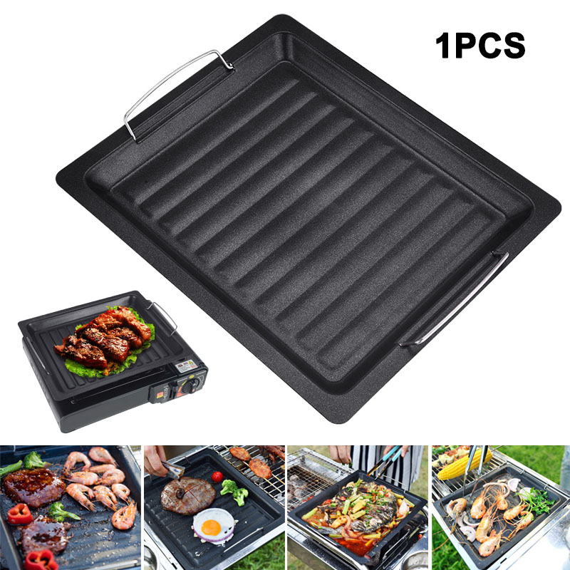 Camping Cooking Frying Pan - مقلاة شواء مربعة سميكة للاستخدام الخارجي