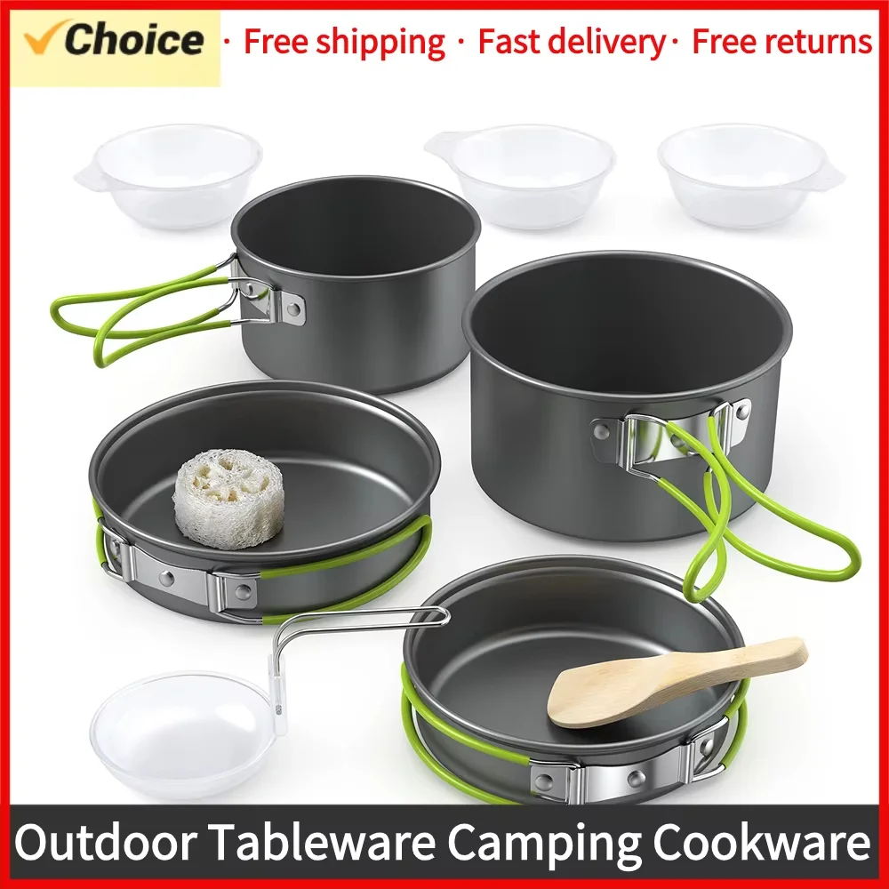 Camping Cooking Set For 4 - مجموعة أدوات الطهي للتخييم في الهواء