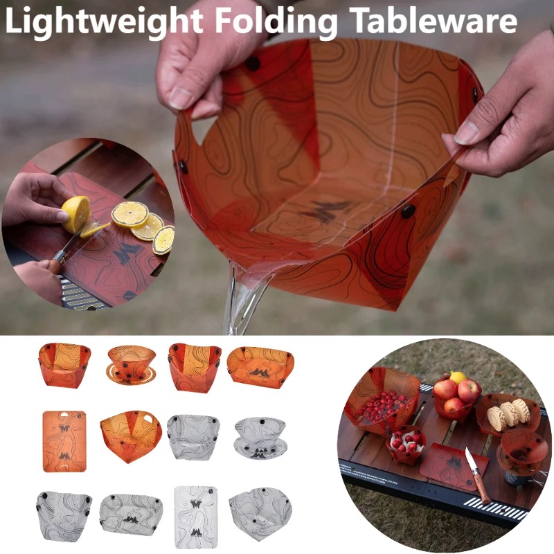 Camping Cooking Hot Plate - أدوات مائدة للتخييم قابلة للطي، وعاء
