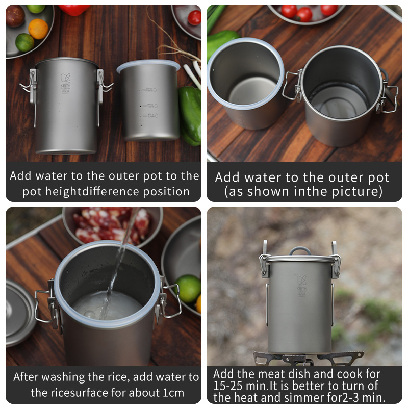 قدر أرز من التيتانيوم النقي من - مراجعة Camping Cooking Gadgets وسعره