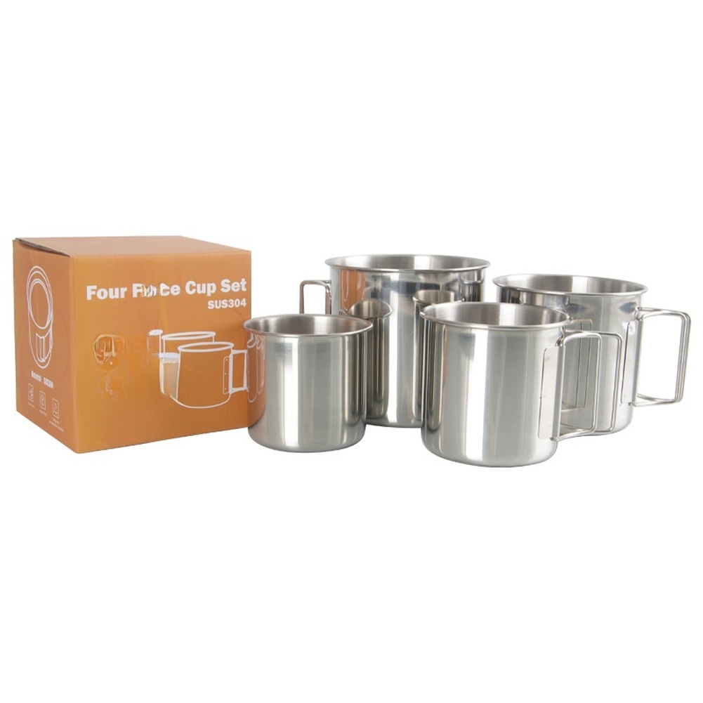 طقم أكواب تخييم من الفولاذ الم - مراجعة Camping Cooking Set For 4 وسعره