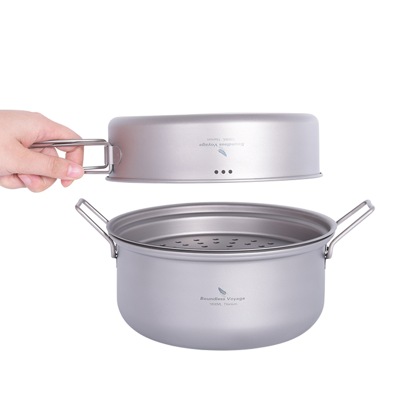 طقم أواني طهي التيتانيوم من Bo - مراجعة Camping Cooking Frying Pan وسعره