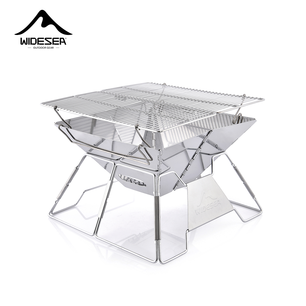 Widesea يندبروف حرق الخشب التخ - مراجعة Camping Cooking Griddle وسعره