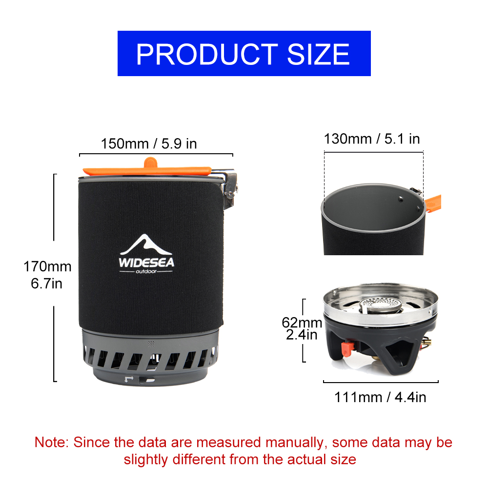 Widesea نظام الطبخ التخييم مع  - مراجعة Camping Outdoor Cooking Set وسعره