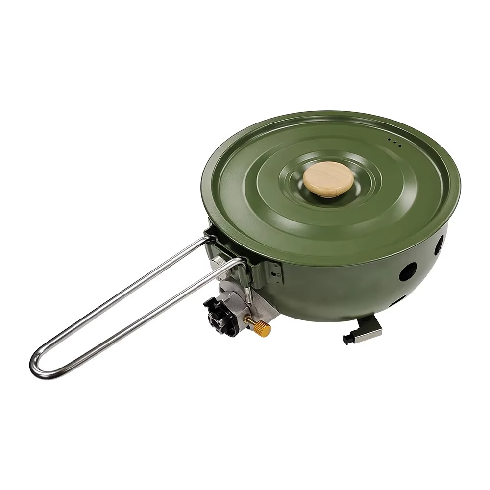 مقلاة طهي غير لاصقة مع غطاء، س - مراجعة Camping Cooking Set For 4 وسعره