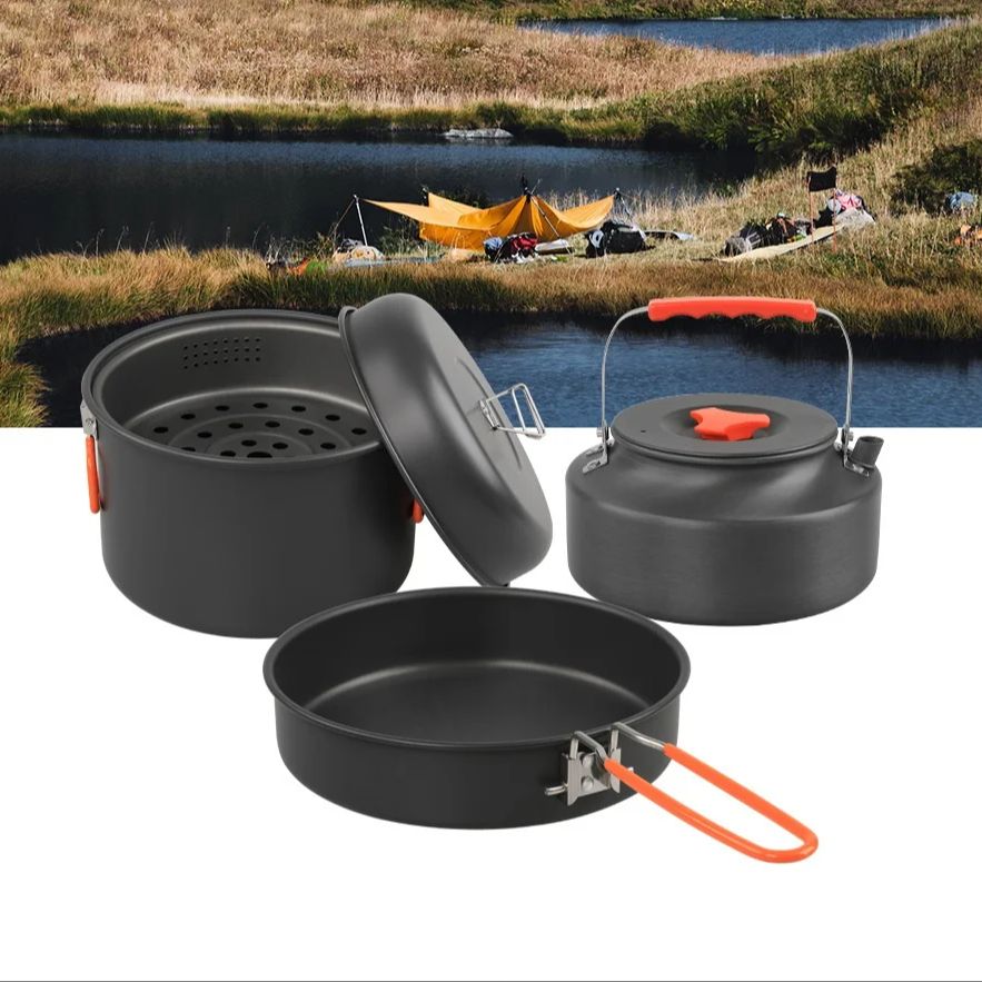 مجموعة أدوات طهي خارجية ، وعاء - مراجعة Camping Cooking Frying Pan وسعره