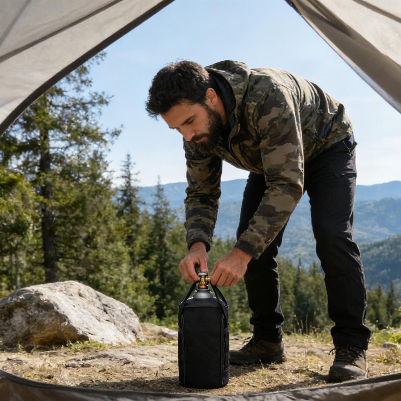 التخييم حمل حقيبة اسطوانة حمل  - مراجعة Camping Cooking Cylinder وسعره