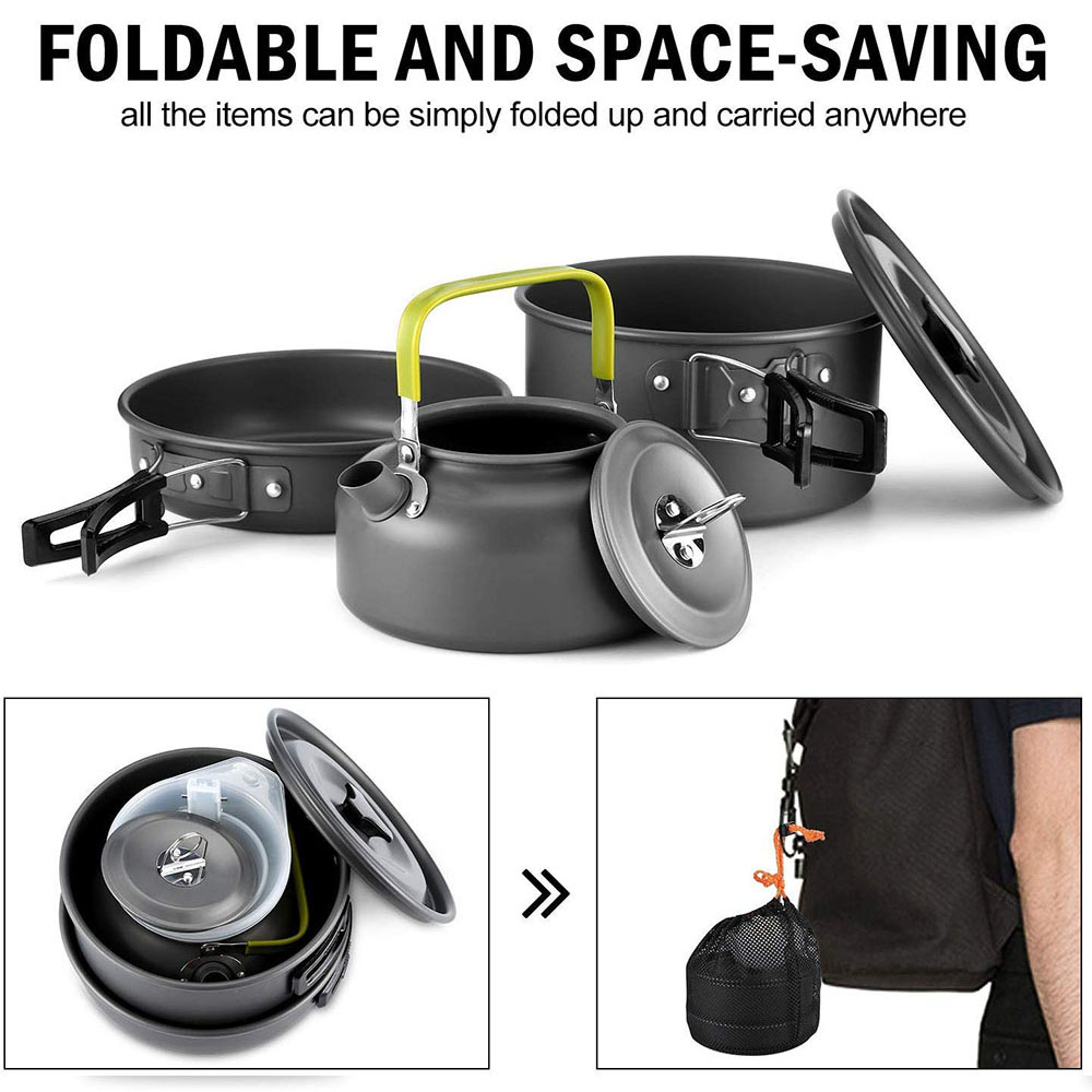 مجموعة أدوات الطهي للتخييم الخ - مراجعة Camping Outdoor Cooking Set وسعره